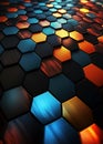 Abstract colorful glossy hexagonal tile pattern background Royalty Free Stock Photo