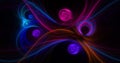 Abstract colorful glowing blue and purple lines. Digital fractal art. 3d rendering. Royalty Free Stock Photo