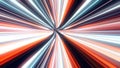 Abstract colorful glowing lasers forming speed tunnel on black background, seamless loop. Animation. Motion graphic Royalty Free Stock Photo