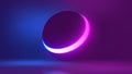 Abstract colorful glowing neon light sphere, laser show, blank space, disco ball, esoteric energy, abstract background Royalty Free Stock Photo