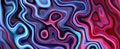 Abstract colorful glowing pink red and blue neon color. 3D illustration rendering wavy turbulent surface panoramic banner abstract Royalty Free Stock Photo