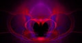 Abstract colorful glowing red and purple fractal shapes. Digital fractal art. 3d rendering. Royalty Free Stock Photo