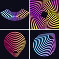 Abstract colorful glowing shapes. Decorative design elements