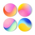 Abstract Colorful Gradient Circles Set of Four Vibrant Pastel Design Elements Royalty Free Stock Photo