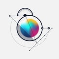 Abstract colorful gradient holographic style and geometric line