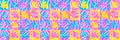 Abstract colorful graffiti seamless pattern with neon squares and scribbles. Graphic urban design. Vector illustration