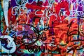 Abstract colorful graffiti wall background. Graffiti color wall art.Urban graffiti wall Royalty Free Stock Photo