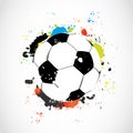 Abstract colorful grunge soccer ball