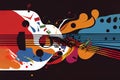 Abstract colorful guitar picture. Digital illustration. Ready to poster usage Royalty Free Stock Photo