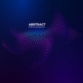 Abstract colorful halftone background. Halftone design element motion effect. Warp dots surface. Vector illustration in blue and