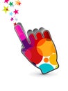 Abstract colorful hand cursor icon Royalty Free Stock Photo