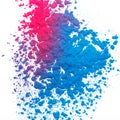 Abstract colorful Happy Holi background. Color vibrant powder isolated on white. Dust colored splash texture. Royalty Free Stock Photo