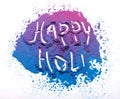 Abstract colorful Happy Holi background. Color vibrant powder isolated on white. Dust colored splash texture. Flat lay Royalty Free Stock Photo