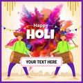 Abstract colorful Happy Holi graphic template for personal and corporate greeting card. Happy holi banner.