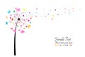 Abstract colorful heart dandelion spring time vector background Royalty Free Stock Photo