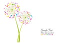 Abstract colorful heart dandelion spring time vector background Royalty Free Stock Photo