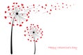 Abstract colorful heart dandelion spring time vector background Royalty Free Stock Photo
