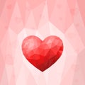 Heart triangular low poly style vector background Royalty Free Stock Photo