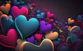 Abstract colorful hearts background, Generative AI Royalty Free Stock Photo