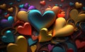 Abstract colorful hearts background, Generative AI Royalty Free Stock Photo