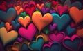 Abstract colorful hearts background, Generative AI Royalty Free Stock Photo