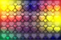 Abstract colorful hearts bokeh background Royalty Free Stock Photo