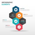 Abstract colorful hexagon business Infographics elements, presentation template flat design vector illustration for web design Royalty Free Stock Photo