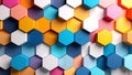 Abstract colorful hexagonal tiles background, modern geometric pattern. Royalty Free Stock Photo