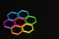 Abstract Colorful Hexagons