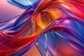 Abstract colorful holographic background with glass waves. Generative AI