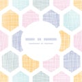 Abstract colorful honeycomb fabric textured frame