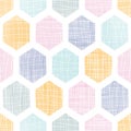 Abstract colorful honeycomb fabric textured seamless pattern background