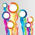 Abstract colorful hoop circle frames with tails on a light background Royalty Free Stock Photo