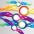 Abstract colorful hoop circle frames with tails on a light background.Abstract colorful hoop circle frames with wings  on a light Royalty Free Stock Photo