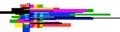 Abstract colorful horizontal lines and rectangles spreading from the center creating a vibrant and dynamic composition