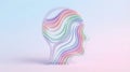 Abstract colorful human head silhouette with gradient waves representing creativity and modern thinking concepts for artistic Royalty Free Stock Photo
