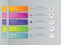 Abstract of colorful infographic business steps background. Royalty Free Stock Photo