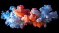 Abstract Colorful Ink Cloud on Black Background Royalty Free Stock Photo