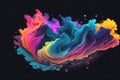 abstract colorful ink explosion in water isolated on black background Royalty Free Stock Photo