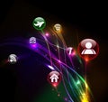 Abstract colorful Internet icons