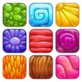 Abstract colorful jelly app icons set.