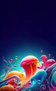 Abstract colorful jellyfish background. Generative AI Royalty Free Stock Photo