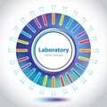 Abstract colorful laboratory circle element.