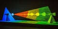 Abstract Colorful Light Beams Projection Art Modern Digital Design Red Dark Data Neon Blue Green Royalty Free Stock Photo