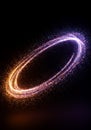 Abstract Colorful Light Particles Ring on Black Background Royalty Free Stock Photo