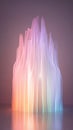 Abstract colorful light sculpture with flowing translucent forms reflecting on water surface Royalty Free Stock Photo