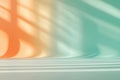 Abstract colorful light and shadow patterns in a minimalist space with soft gradient background, AI Generative Royalty Free Stock Photo