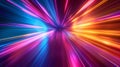 Abstract colorful light speed background with rays of neon lights. Royalty Free Stock Photo
