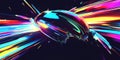 Abstract Colorful Light Streaks and Shiny 3D Object Vibrant Neon Burst Royalty Free Stock Photo