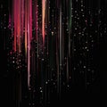 Abstract colorful lines and dots creating a dynamic light effect on a dark background Royalty Free Stock Photo